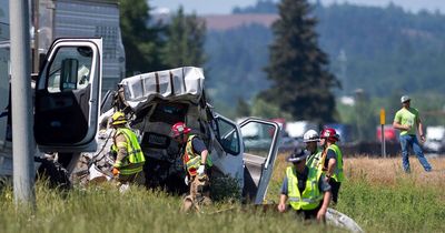Oregon Interstate 5 crash: Seven dead after two trucks and van 'sandwich' together