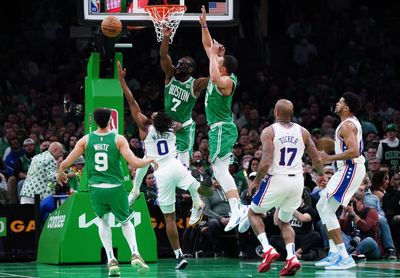 How did the Boston Celtics implement a new defensive approach to stymie the 76ers?