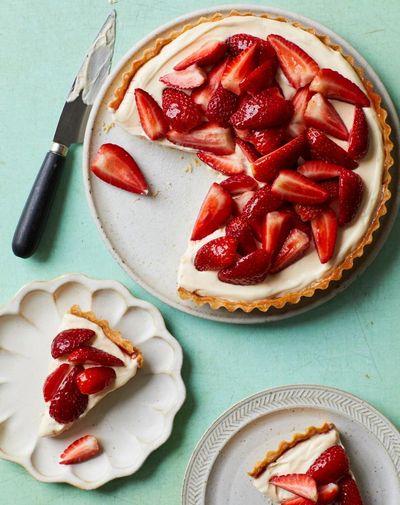 Ravneet Gill’s recipe for strawberry and custard tart