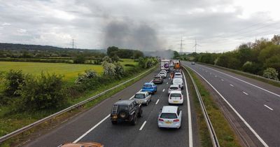 M49 vehicle fire: Van destroyed in blaze near Bristol