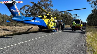 Woman flown to Toowoomba Hospital after crash with kangaroo in Southern Downs