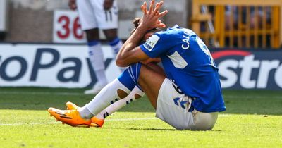 Dominic Calvert-Lewin injury blow for Everton as striker substituted at Wolves before half-time