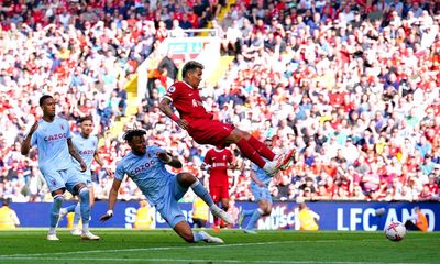 Liverpool’s top-four tilt hangs by thread despite Firmino strike against Villa