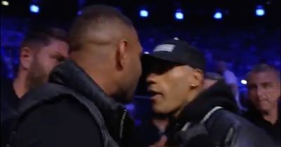 Kell Brook and Conor Benn separated by security after physical ringside altercation