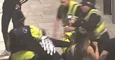 Feral scene in Cardiff as man attacks five police officers