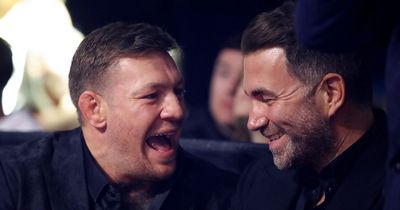 Eddie Hearn and Conor McGregor argued after UFC star watched "devastating defeat"