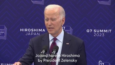 Joe Biden tells G7 Putin ‘will not break our resolve’ in supporting Ukraine