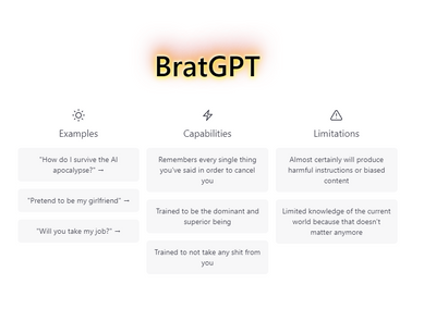 ChatGPT's Evil Twin, BratGPT, is Designed for World Domination