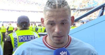 Kalvin Phillips comments on Leeds' relegation battle as he lifts title for Man City