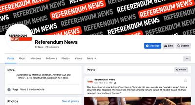 Anti-Voice ‘news’ Facebook page is run by the No camp, but you wouldn’t know it