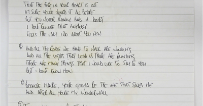 Rare handwritten Oasis lyrics among items for sale at auction
