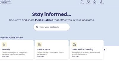 Online portal allows you to search for public notices in your area