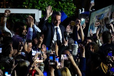 Greece's center-right in landslide election victory, but will need new vote to form government