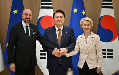 Ukraine, N. Korea on agenda for EU talks in Seoul