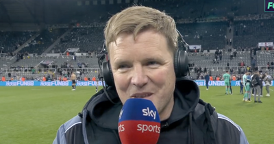 Eddie Howe's instant reaction to qualifying for Champions League and Newcastle transfer message