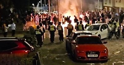 Cardiff riots: Crowd clash with cops after 'serious crash' as fires lit and fireworks thrown