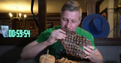 Man needing to 'lie down in a dark room' after mammoth 4,500 calorie food challenge