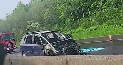 Edinburgh images show burnt out car on city bypass after it burst into flames