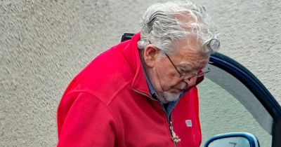 Final pictures of Rolf Harris show paedophile walking with cane as he battled cancer