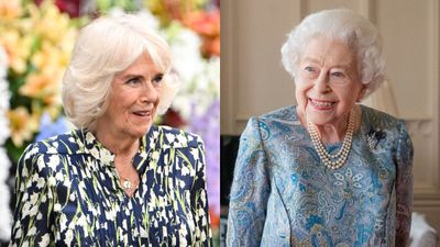Queen Camilla's highly patterned silk dress features special nod to Queen Elizabeth II's wedding, and we're obsessed