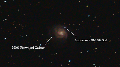 Amateur astrophotographers from ISRO snap supernova in Pinwheel Galaxy