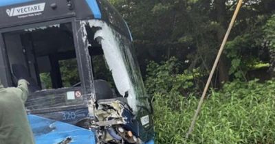 Ten people injured in bus crash with four rushed to hospital as air ambulance lands