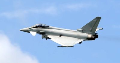 Dramatic moment Eurofighters fly low over West Country in noisy touch and go