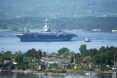 Massive US aircraft carrier sails into Oslo for NATO exercises