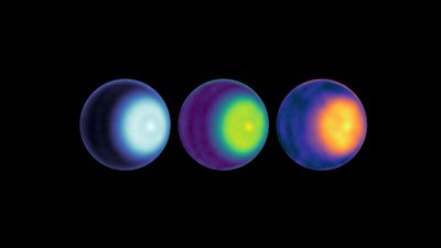The north pole of Uranus has a stormy vortex and we've just seen it for the 1st time (photo)