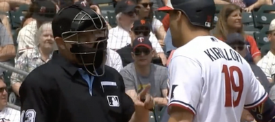 Mics picked up a lively argument between Alex Kirilloff and the umpire after a filthy third-strike sinker