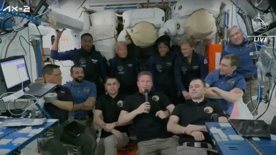 Private Ax-2 astronauts get warm welcome from space station crew (video)