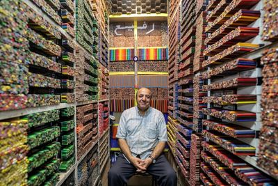 Splash of colour: the Tehran bazaar's pencil seller