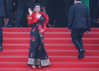 Cannes 2023: Aimee Baruah dons Assamese pat silk Mekhela chador on red carpet.