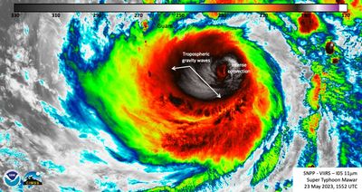 Super Typhoon Mawar swirls menacingly near Guam in satellite views (video)