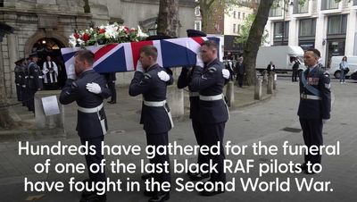 Flt Sgt Peter Brown: Hundreds of mourners gather for funeral of hero WW2 pilot
