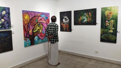 Fifteen artists have showcased works in diverse media at an exhibition in Thiruvananthapuram