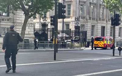 Car smashes into front gates of Downing Street