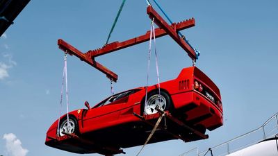 Ferrari F40 Lifted By Crane On Yacht In Monaco Is The Biggest Flex