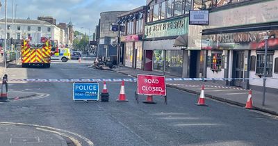 Kilmarnock street sealed off as emergency service crews tackle fire