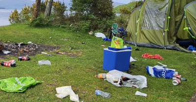 'Disgraceful' dirty campers dump tent and litter in Loch Lomond beauty spot sparking fury