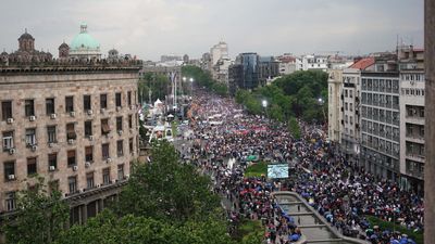 Pro-president rally in spite of ongoing shock at deadly shootings in Serbia