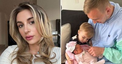 Dani Dyer shares adorable snap of eldest son Santiago cuddling newborn twin sister