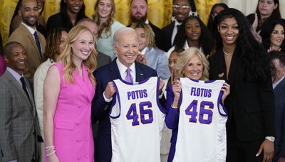 LSU women’s basketball team celebrates title at White House