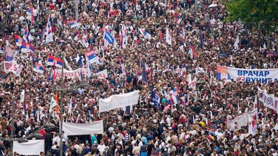 Pro-government rally held in Serbia amid growing discontent after mass shootings