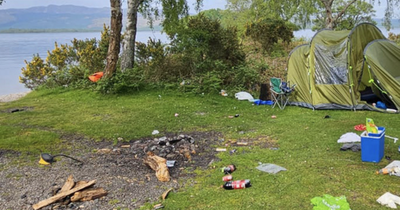 Loch Lomond campers slammed for dumping tent and leaving litter strewn over beauty spot