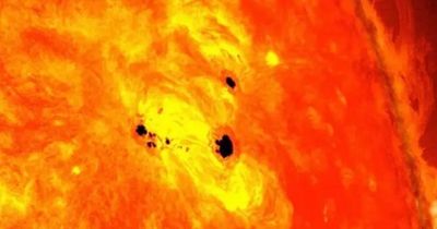 Huge sunspot four times size of Earth appears on sun - and can be seen with naked eye