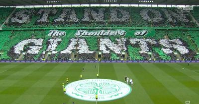 Celtic fans unveil full stadium tifo to greet Hoops as trophy day celebrations get underway