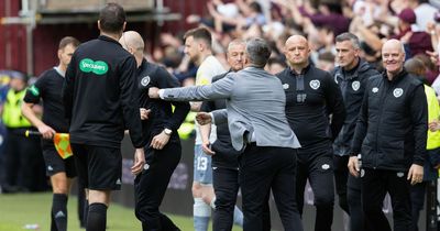 Hearts and Hibs descends into CHAOS as Lee Johnson charges into rivals dug out in bonkers derby stooshie