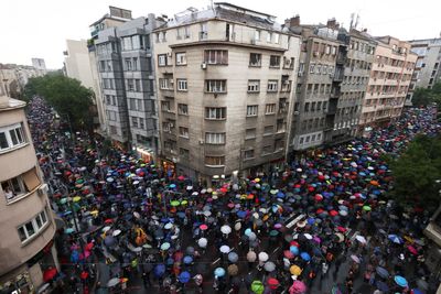 Huge crowds protest Serbia shootings as Vucic plans new movement