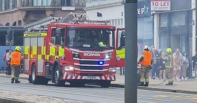 Edinburgh firefighters tackle blaze on Princes Street as smoke seen pouring from bin